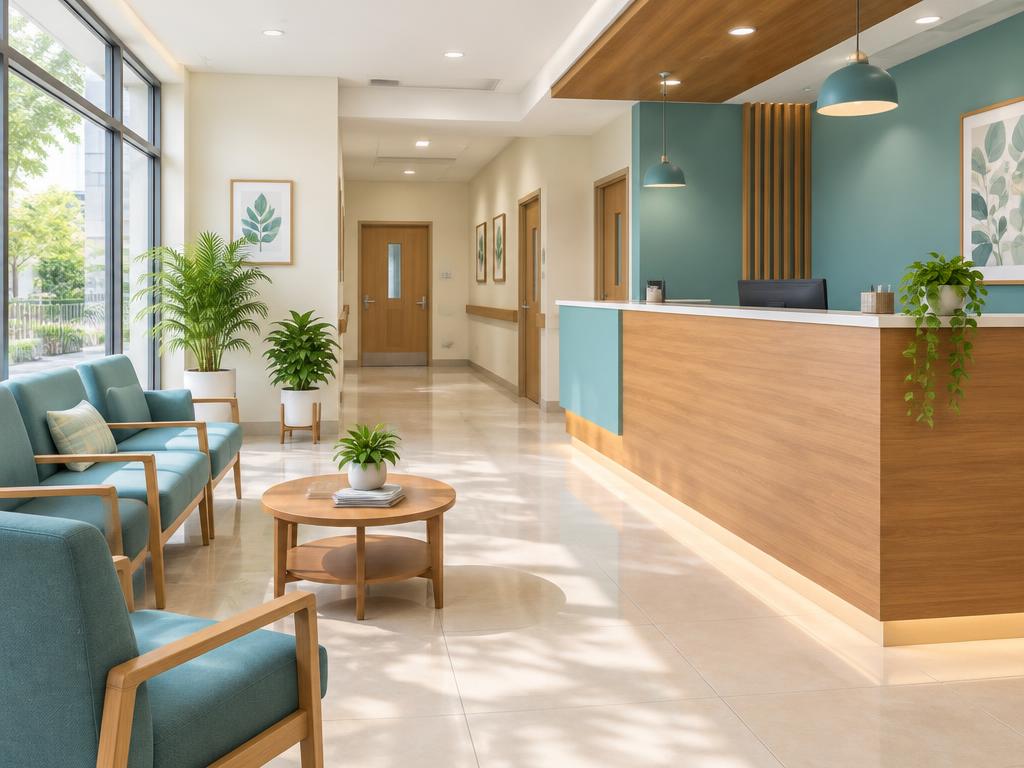 Warm and accessible clinic reception area
